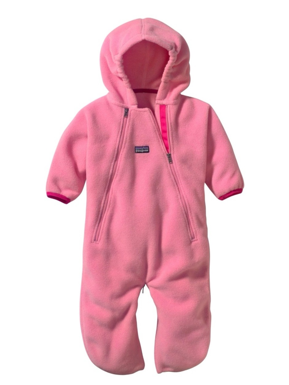 Patagonia Vintage Pink Hooded Fleece One-Piece Footie